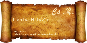 Csorba Milán névjegykártya