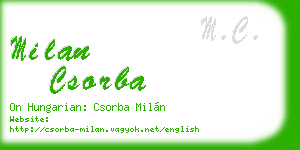 milan csorba business card